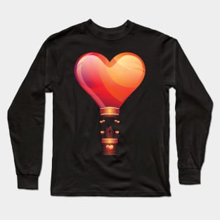 LOVE COUPLE IN A HOT AIR BALLOON Long Sleeve T-Shirt